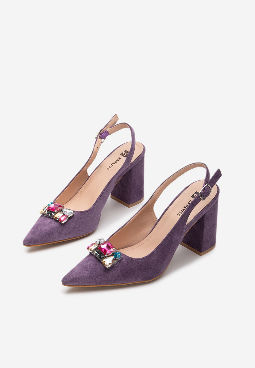 Fialové lodičky s otevřenou pätou Rossana