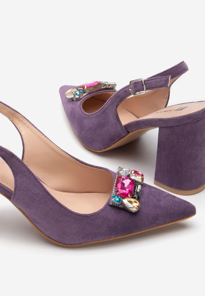 Fialové lodičky s otevřenou pätou Rossana