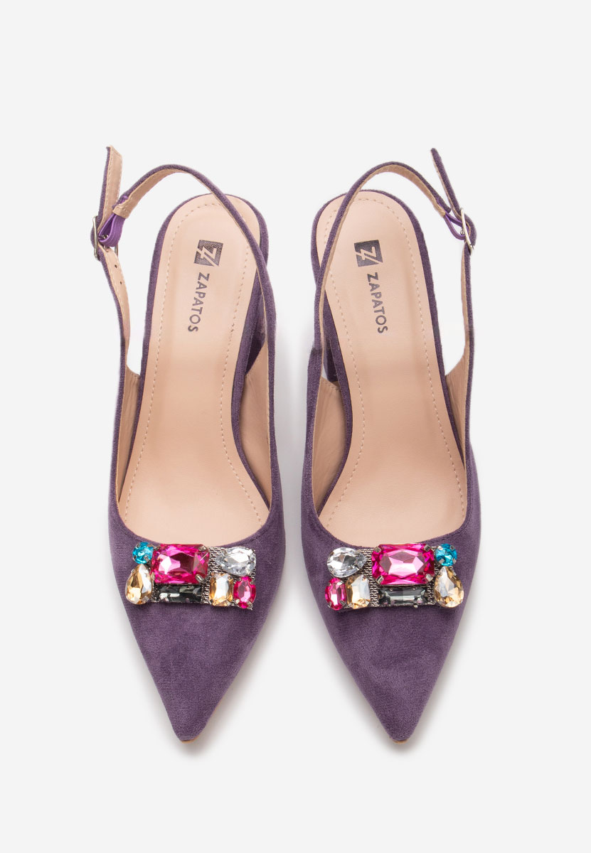 Fialové lodičky s otevřenou pätou Rossana