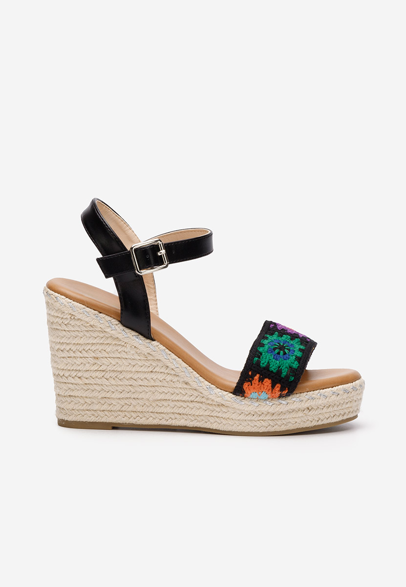 Černé sandály espadrilky Messie