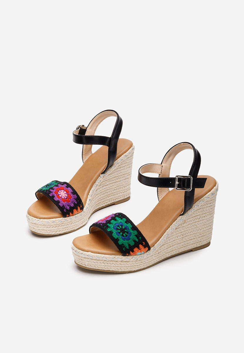 Černé sandály espadrilky Messie