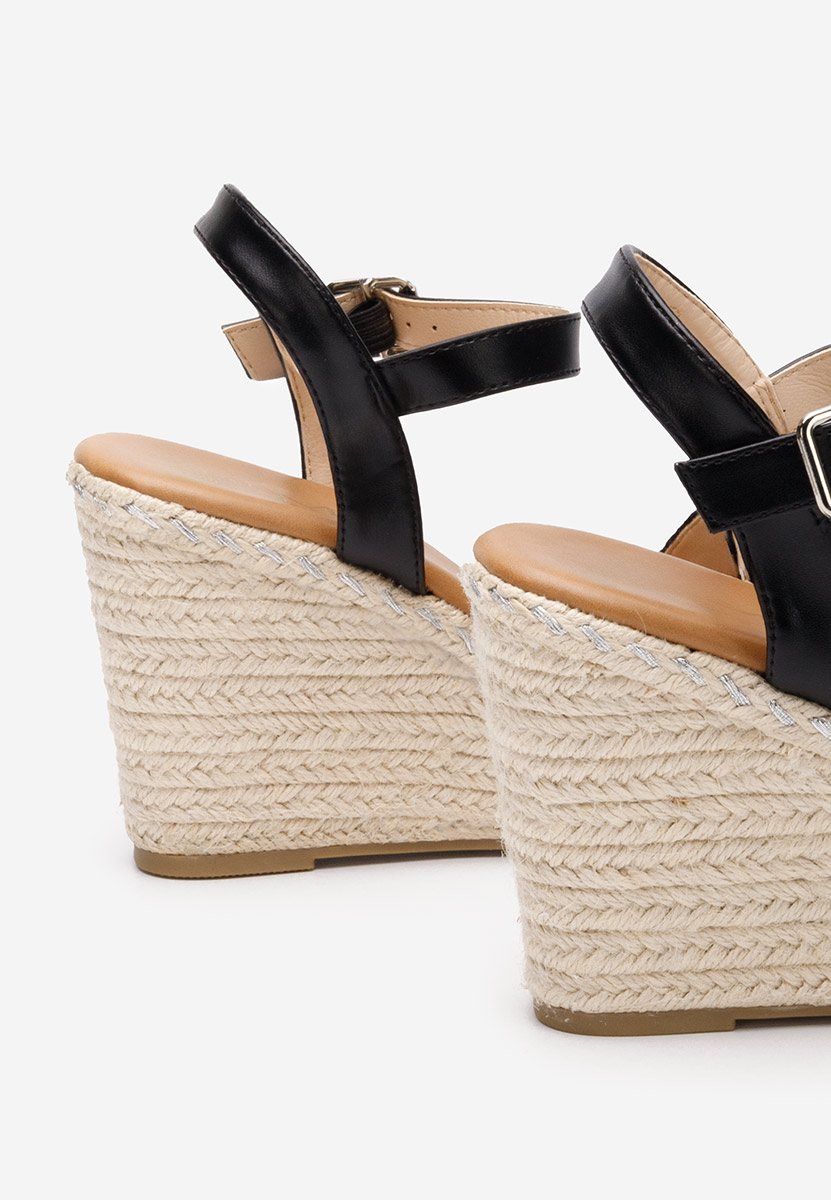 Černé sandály espadrilky Messie