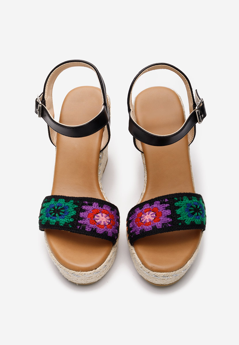Černé sandály espadrilky Messie
