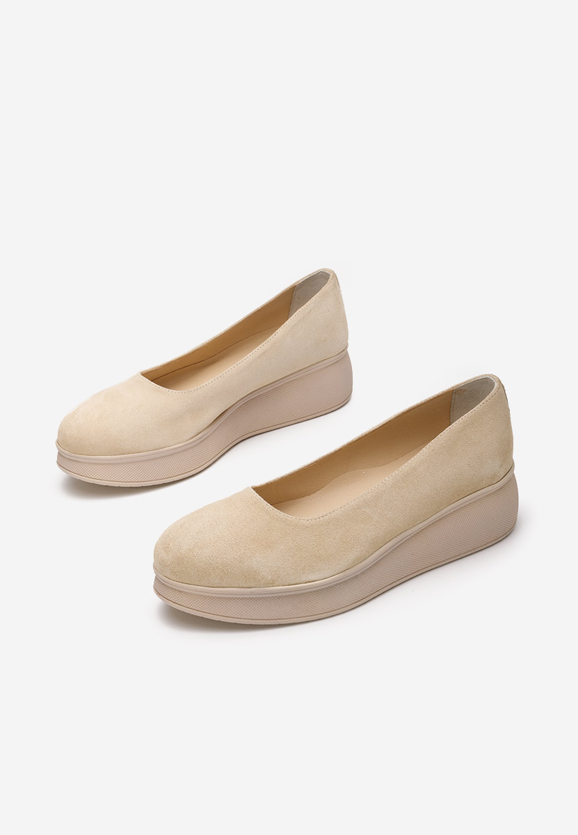 Béžové lodičky na platformě Cantoria V2