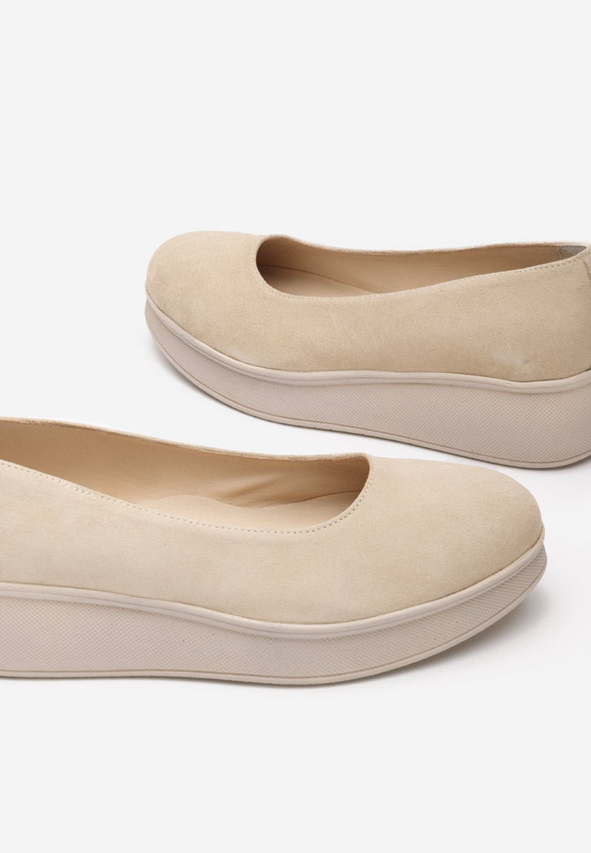 Béžové lodičky na platformě Cantoria V2