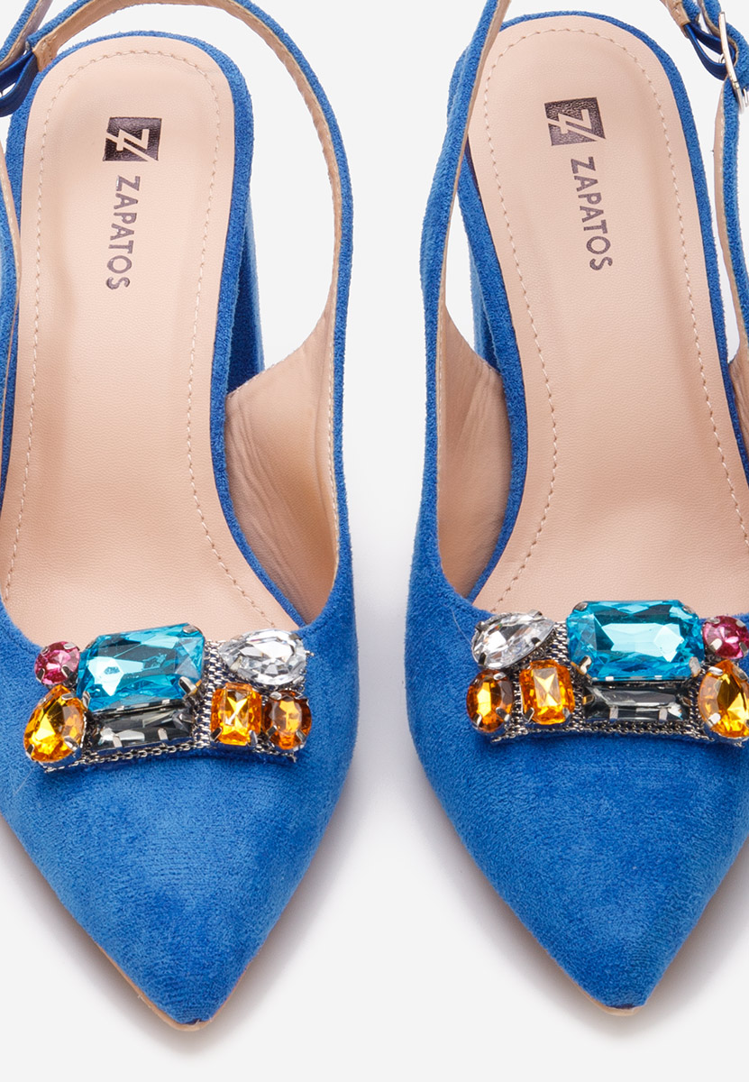 Modré lodičky s otevřenou pätou Rossana