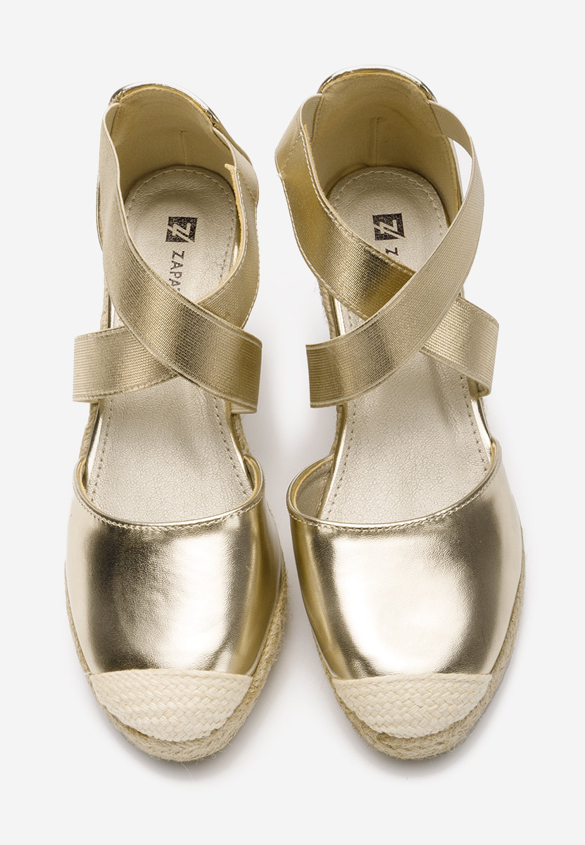 Zlaté sandály na klínku Rosaria