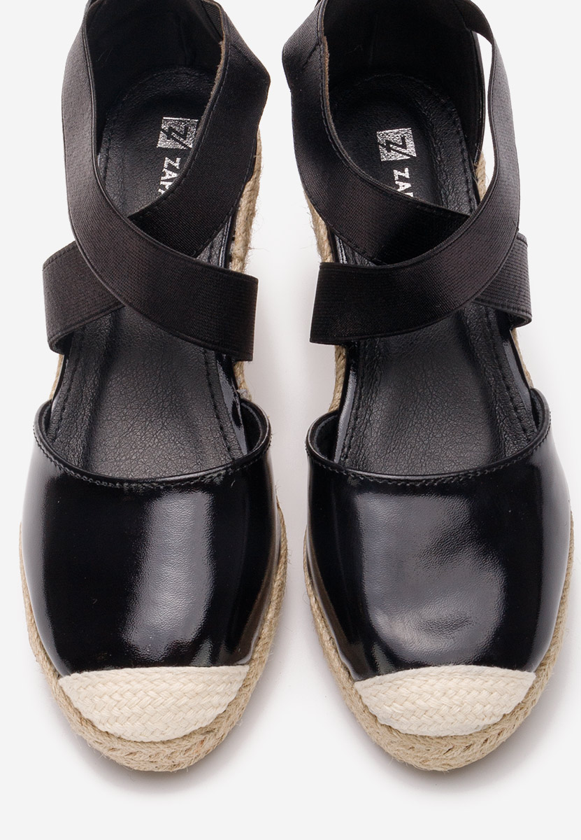 Černé sandály espadrilky Rosaria