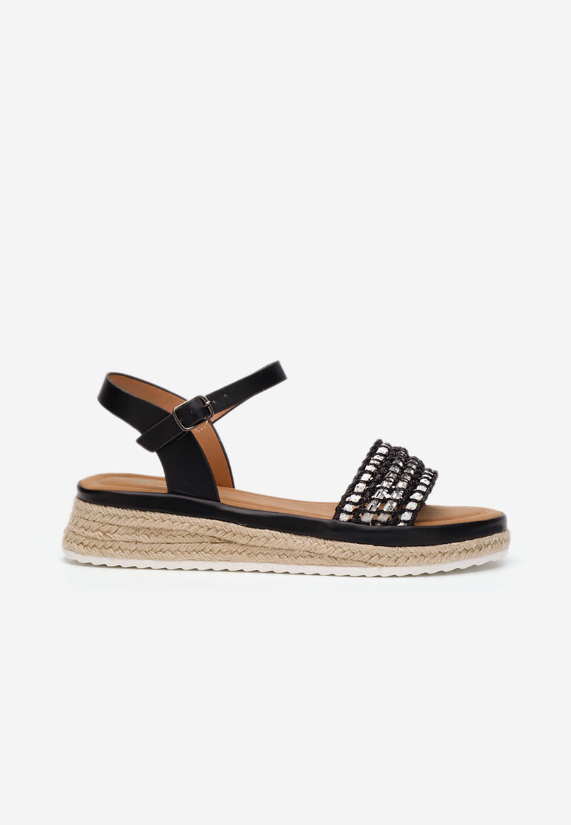 Černé sandály espadrilky Ergela