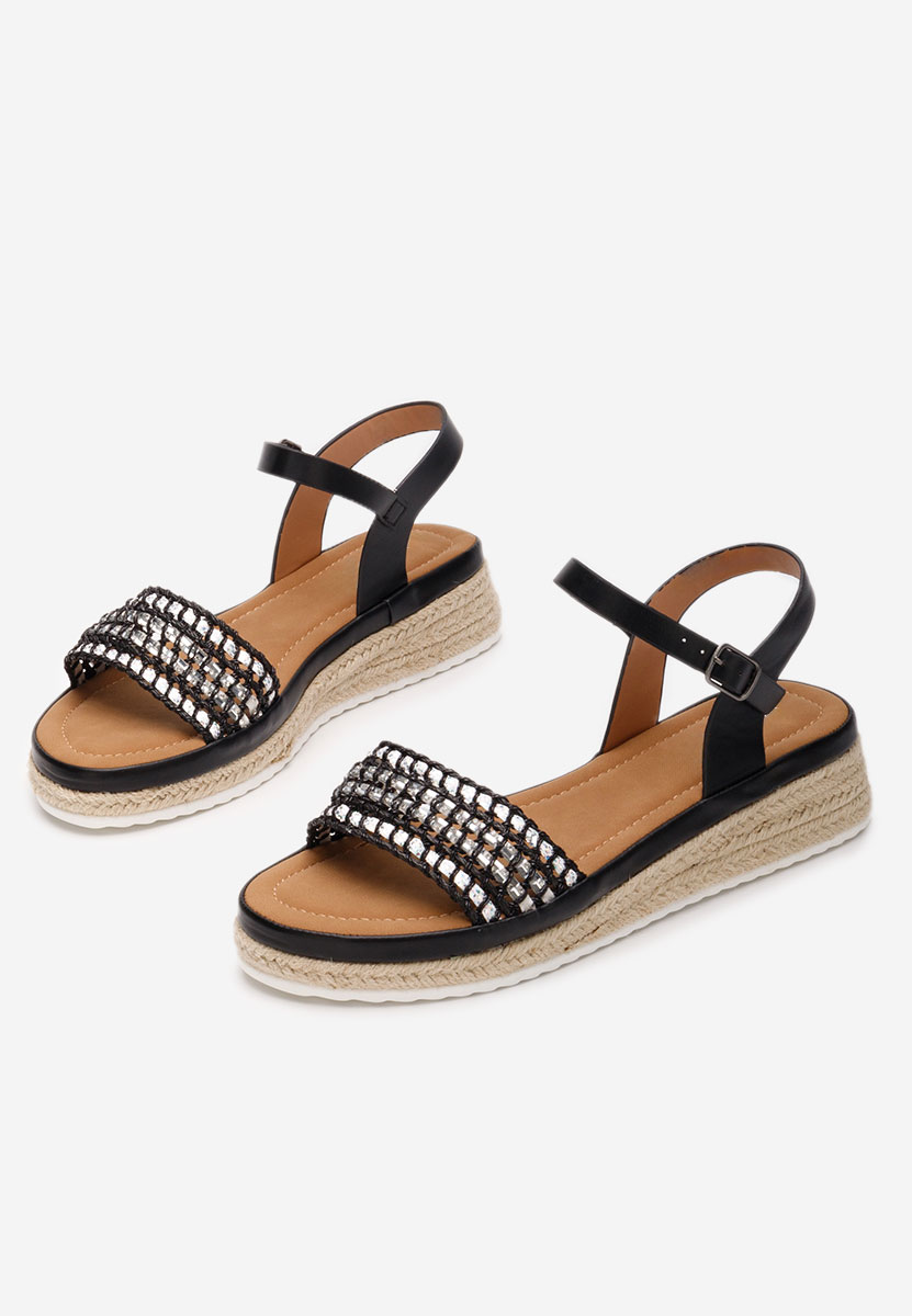 Černé sandály espadrilky Ergela