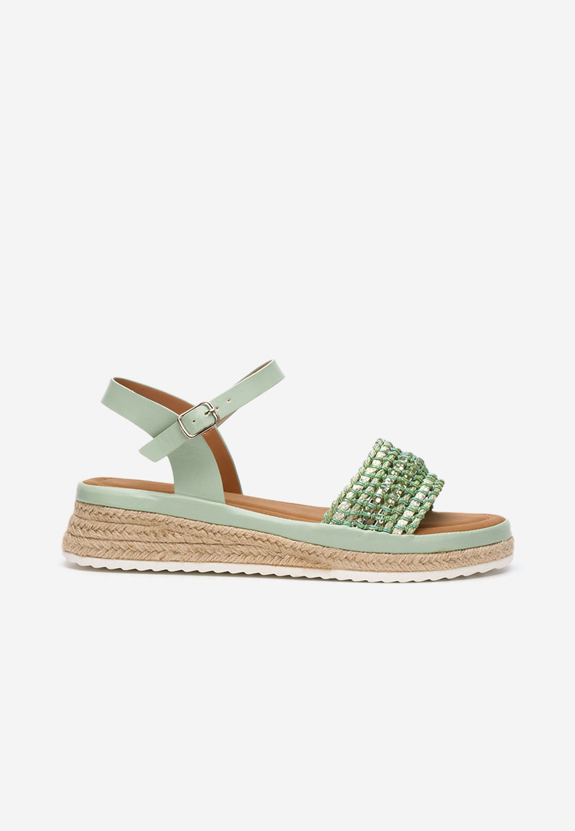 Zelené sandály espadrilky Ergela