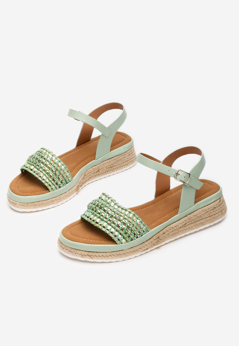 Zelené sandály espadrilky Ergela