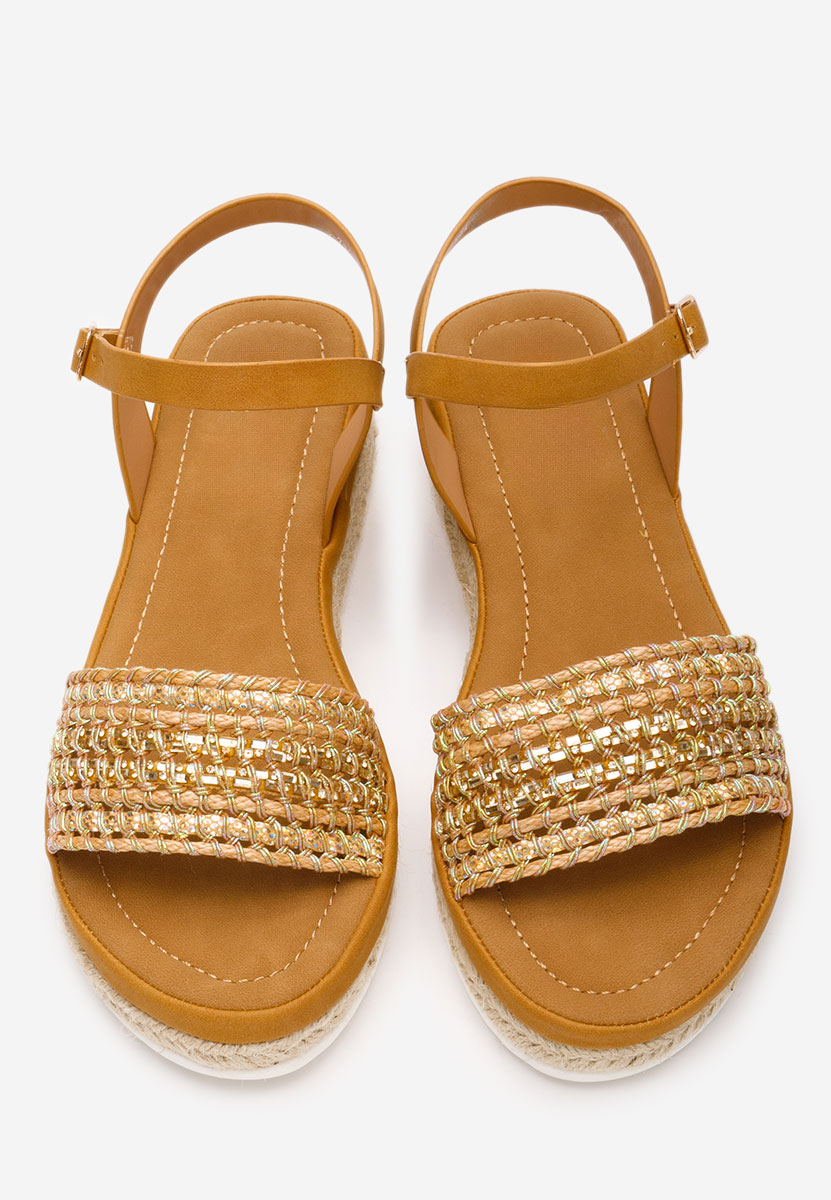 Camelové sandály espadrilky Ergela