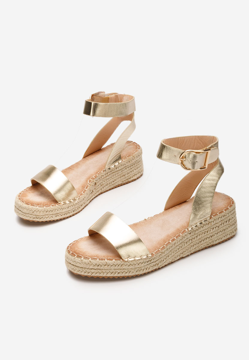 Zlaté sandály espadrilky Veldia