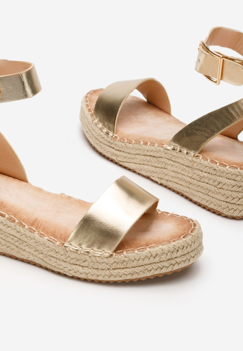 Zlaté sandály espadrilky Veldia