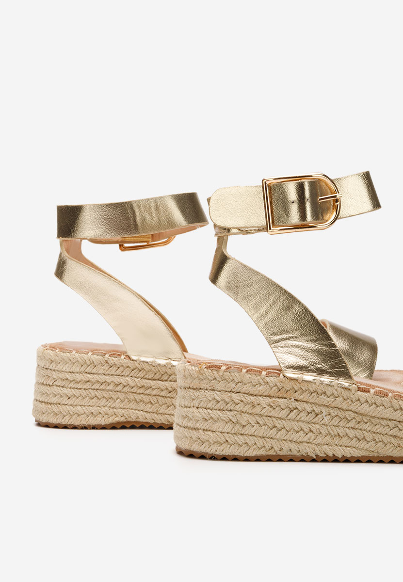 Zlaté sandály espadrilky Veldia