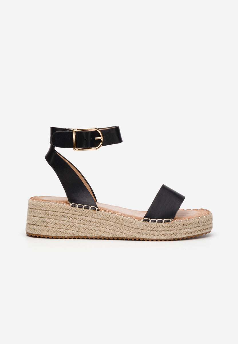 Černé sandály espadrilky Veldia