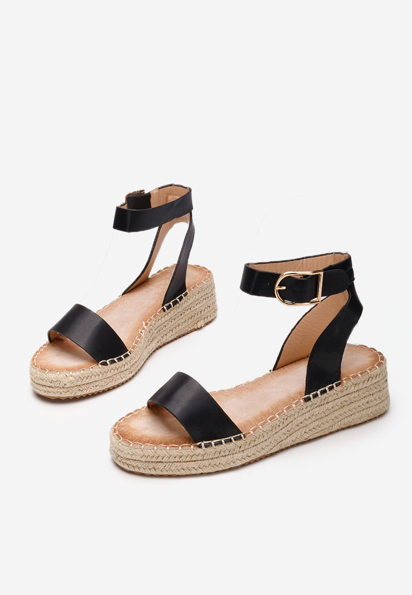 Černé sandály espadrilky Veldia