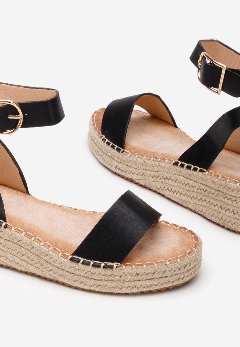 Černé sandály espadrilky Veldia