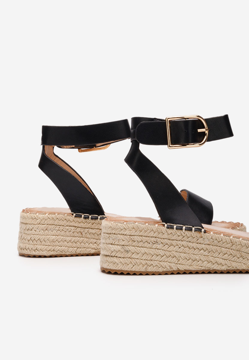 Černé sandály espadrilky Veldia