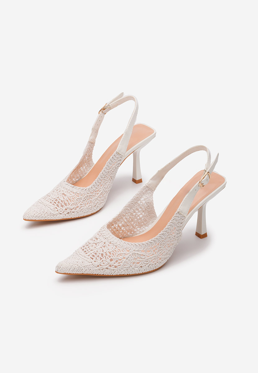 Bílé lodičky na vysokém podpatku Besima