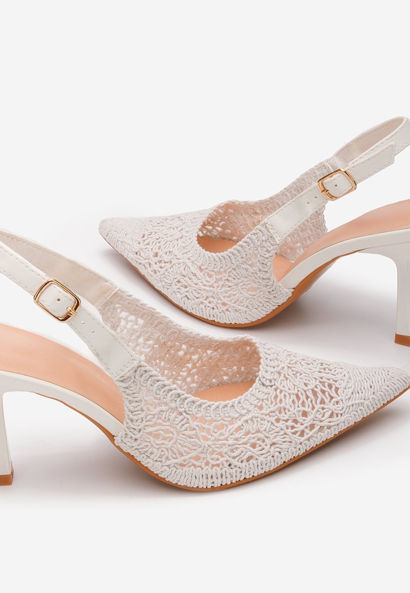 Bílé lodičky na vysokém podpatku Besima