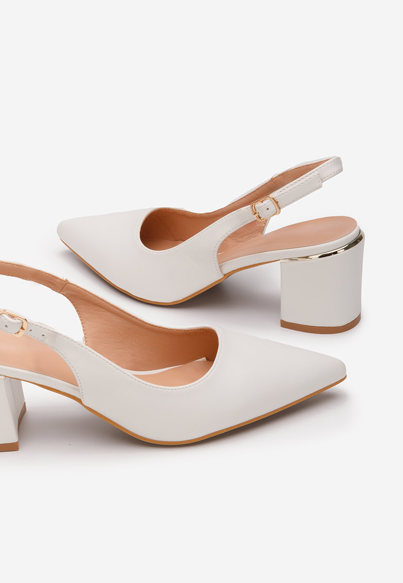 Bílé lodičky s otevřenou pätou Flamia