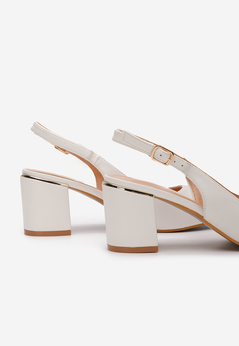 Bílé lodičky s otevřenou pätou Flamia