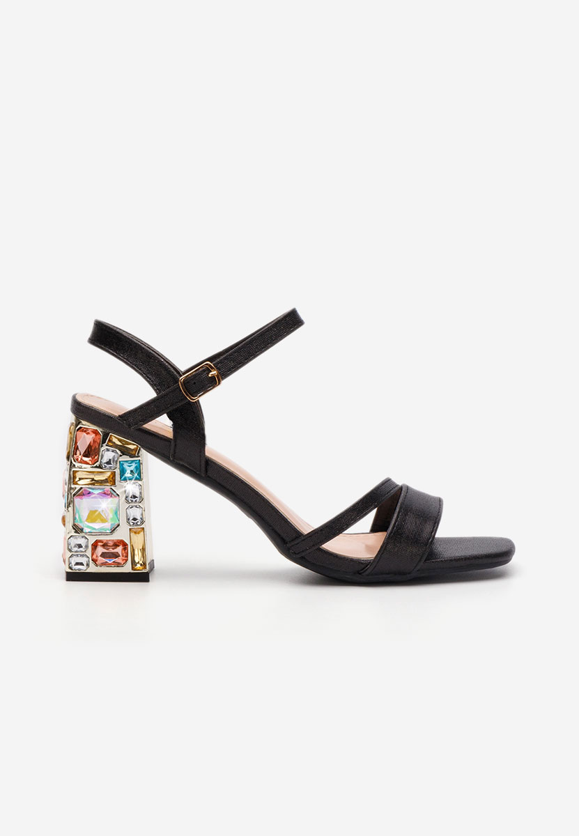 Černé sandály na podpatku Adreena V2