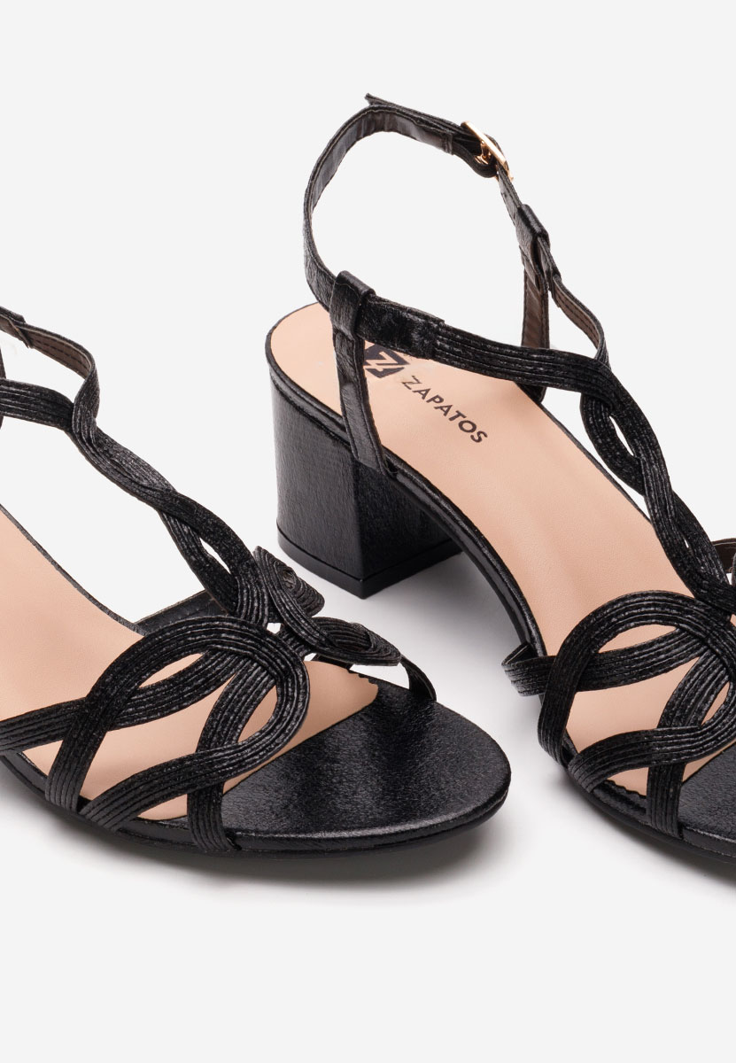 Černé sandály na podpatku Siltia