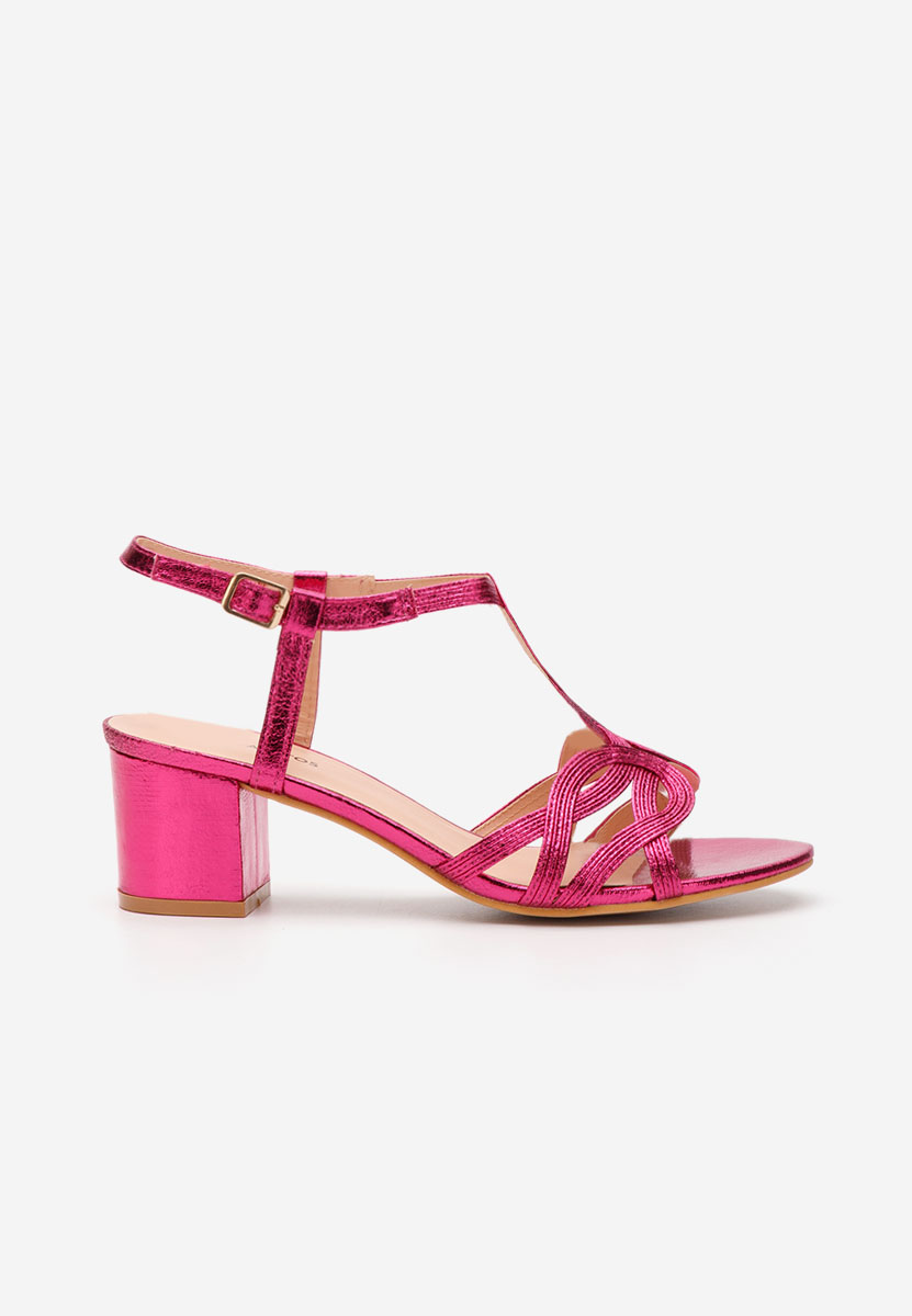 Fuchsiové sandály na podpatku Siltia