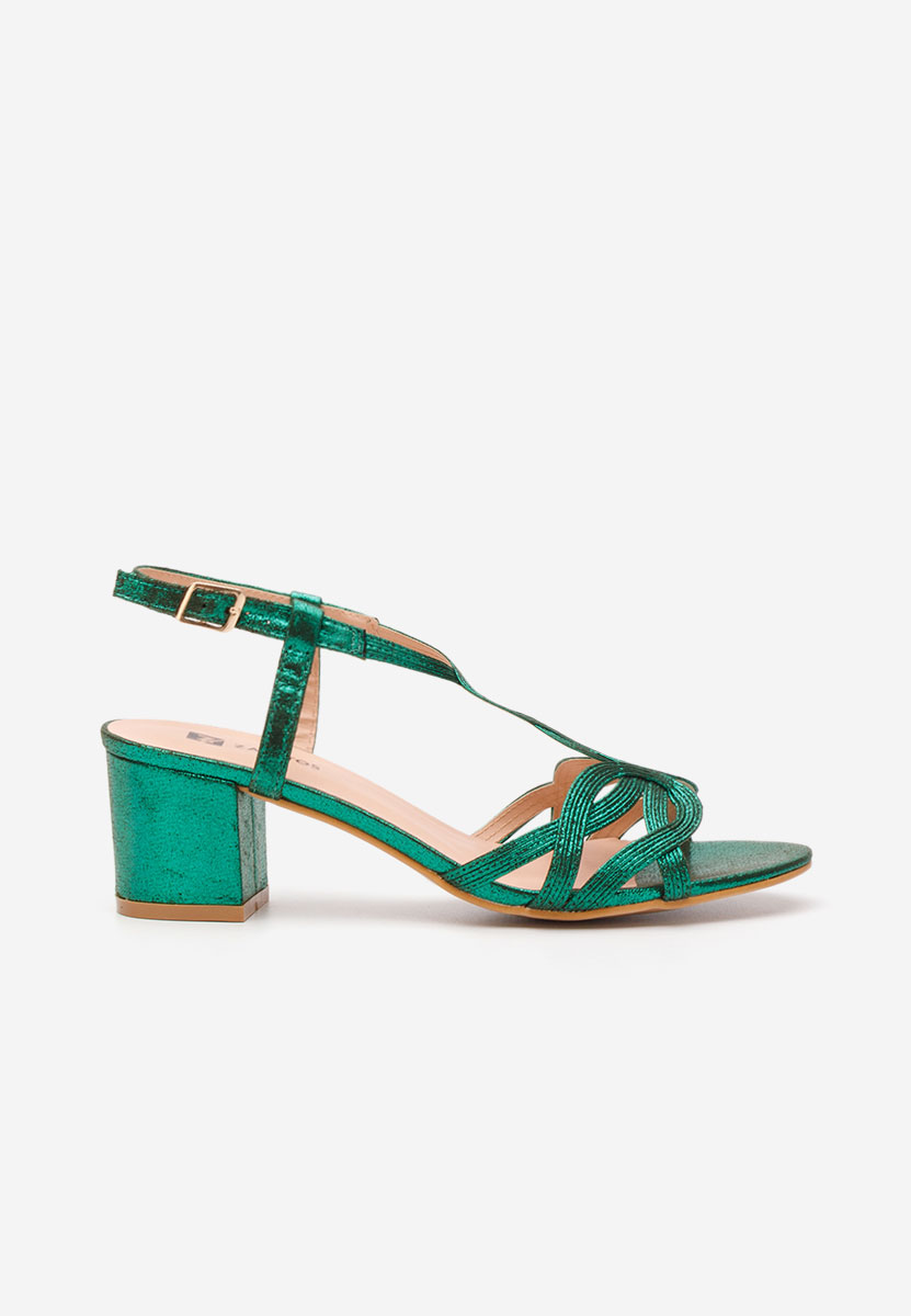Zelené sandály na podpatku Siltia