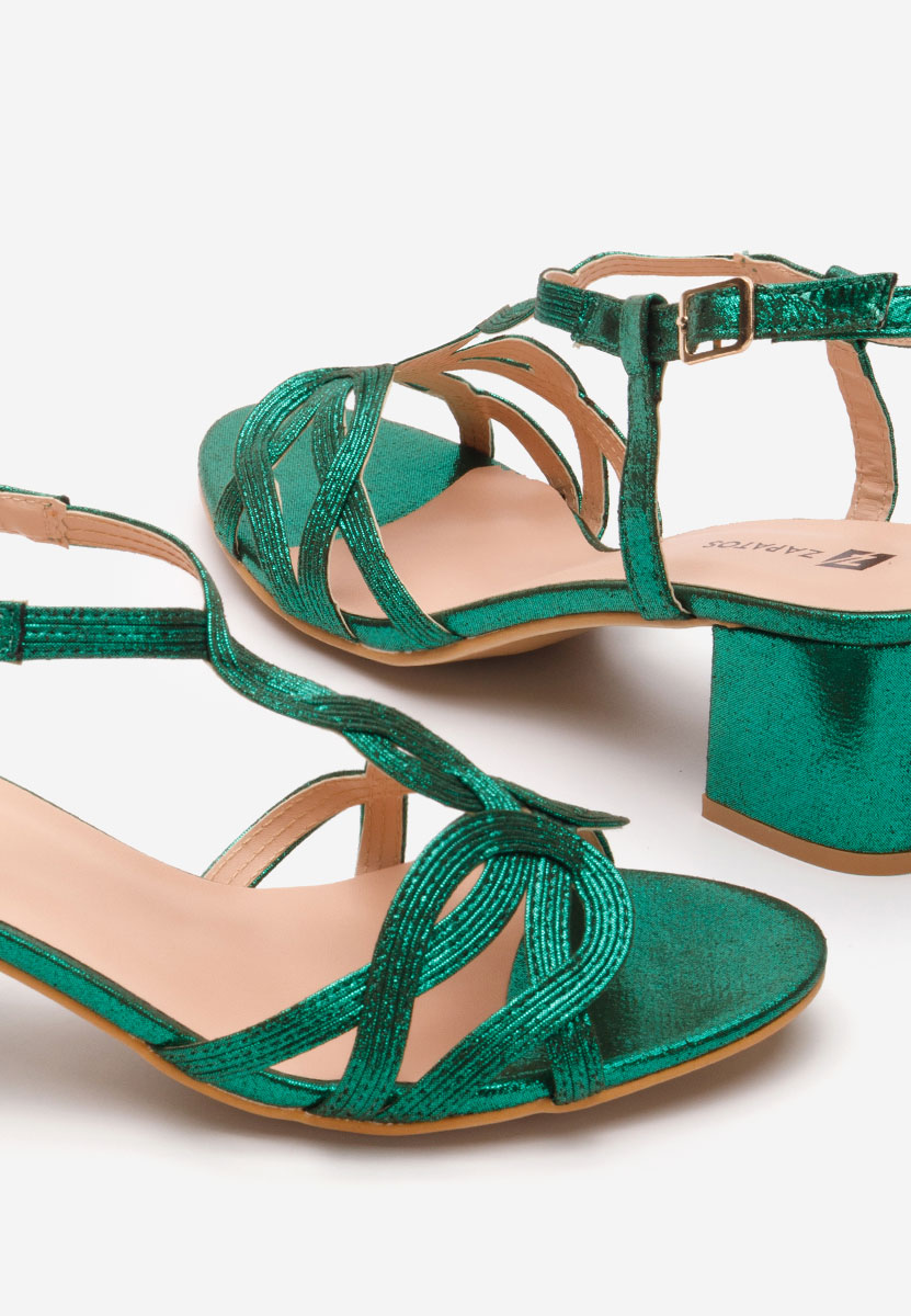 Zelené sandály na podpatku Siltia