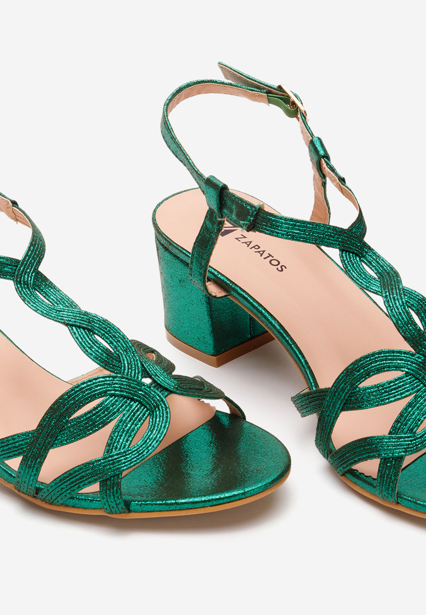 Zelené sandály na podpatku Siltia