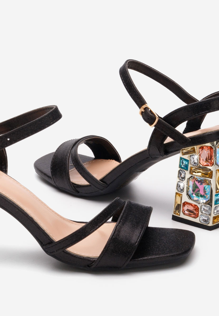 Černé sandály na podpatku Adreena V2