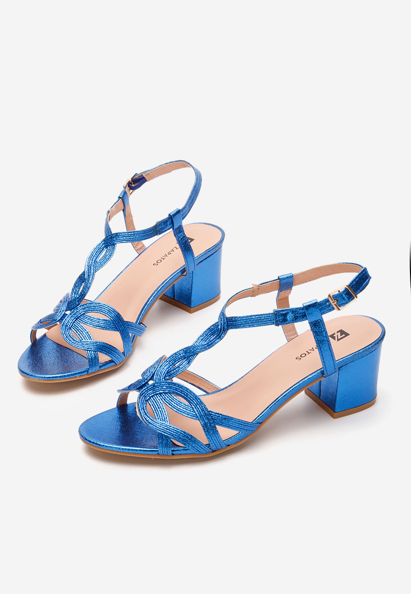 Modré sandály na podpatku Siltia