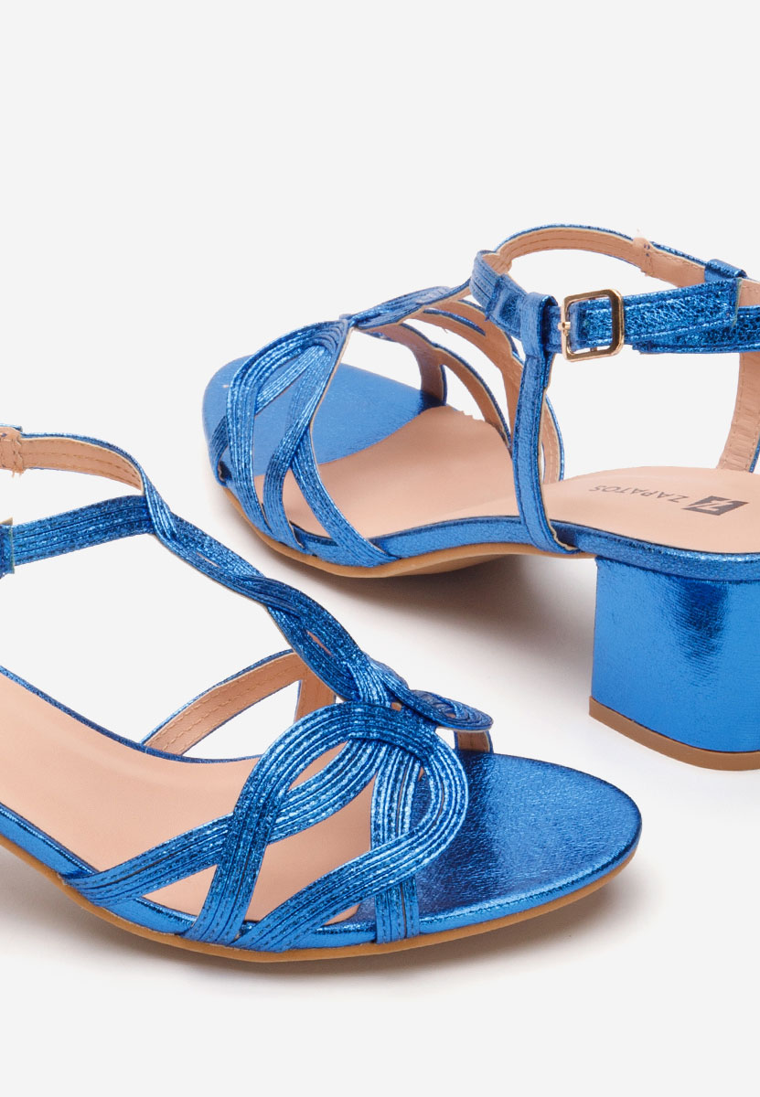 Modré sandály na podpatku Siltia