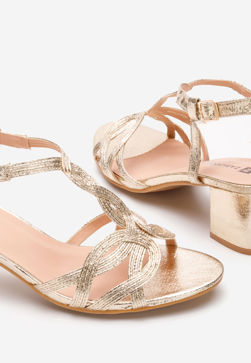 Zlaté sandály na podpatku Siltia