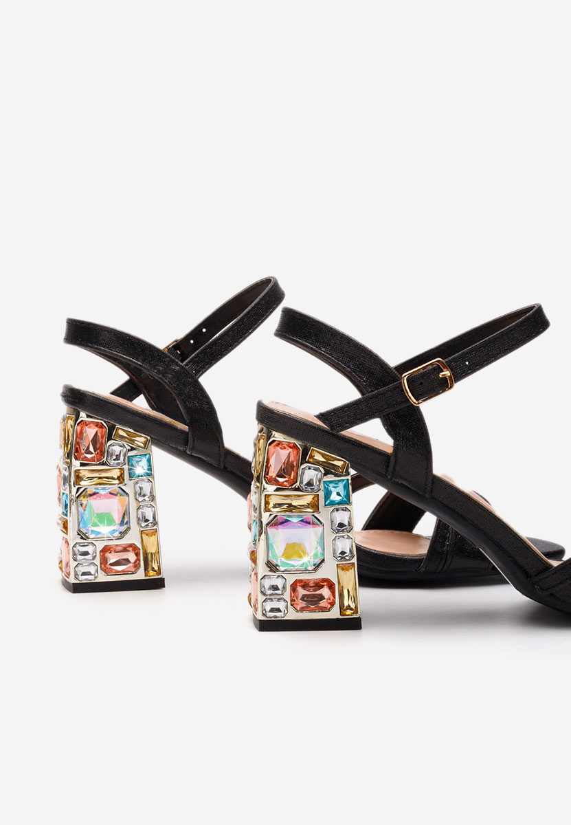 Černé sandály na podpatku Adreena V2