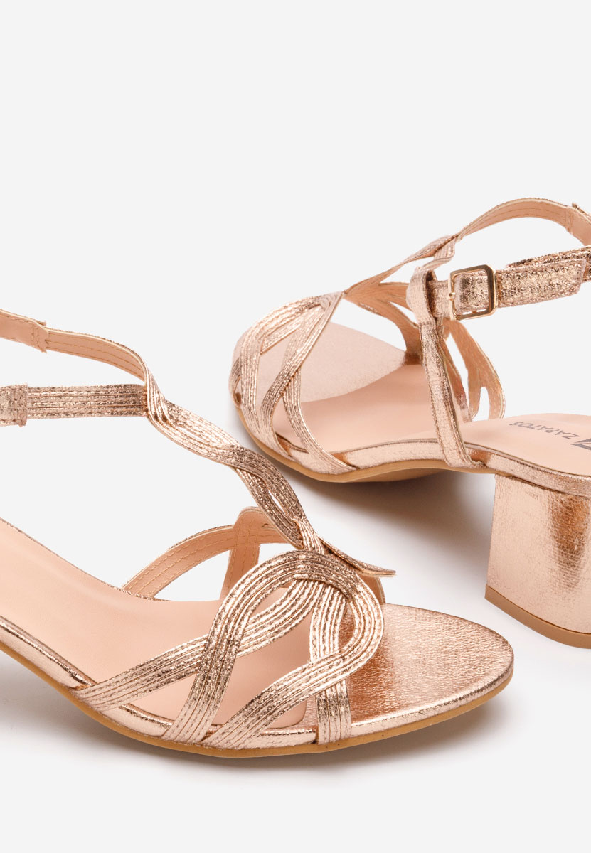 Champagne sandály na podpatku Siltia