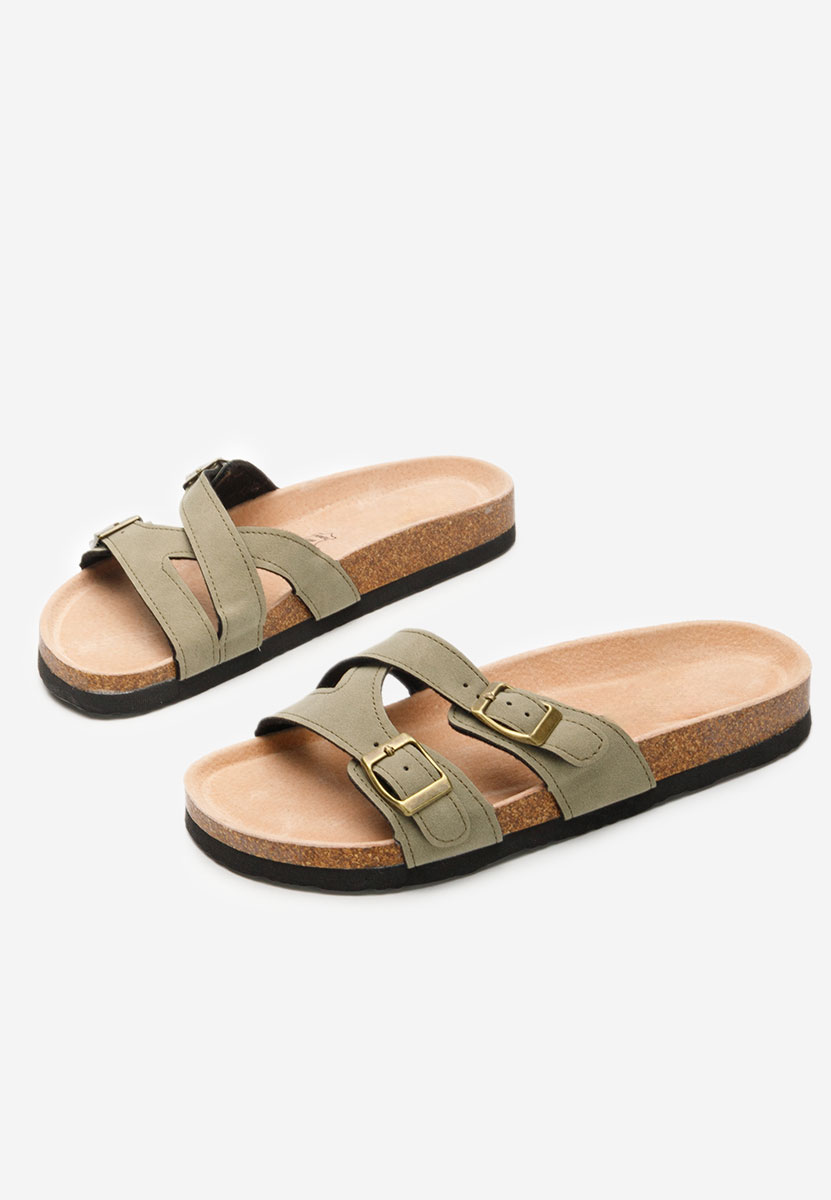 Khaki pantofle dámské Viriana
