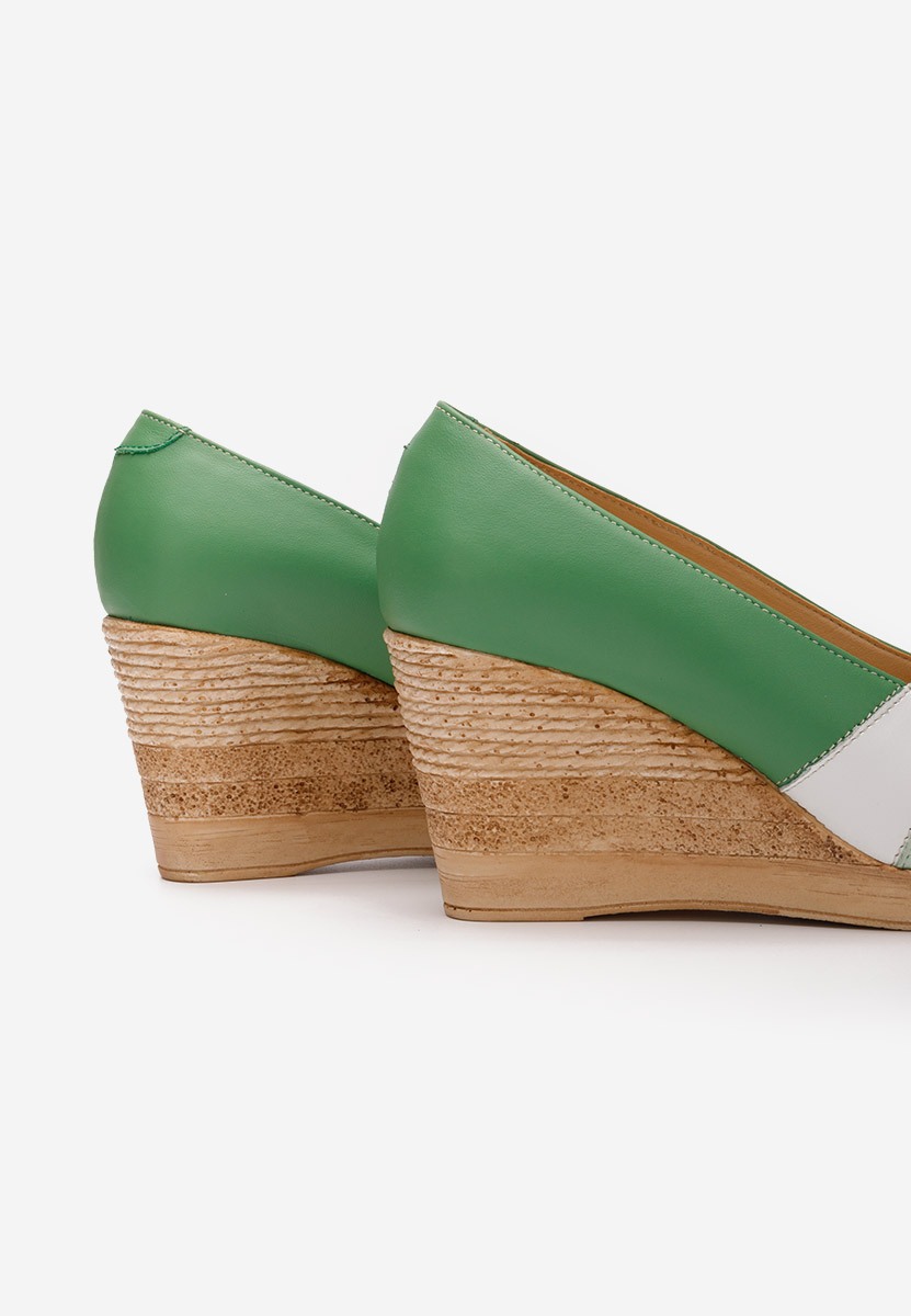 Zelené lodičky na klínku Iryela