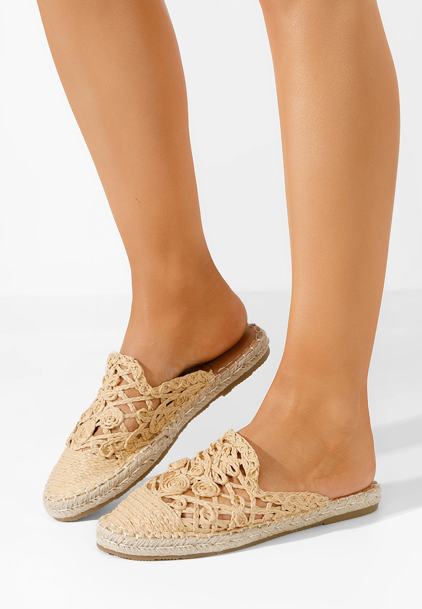 Béžové dámské pantofle Nathaly