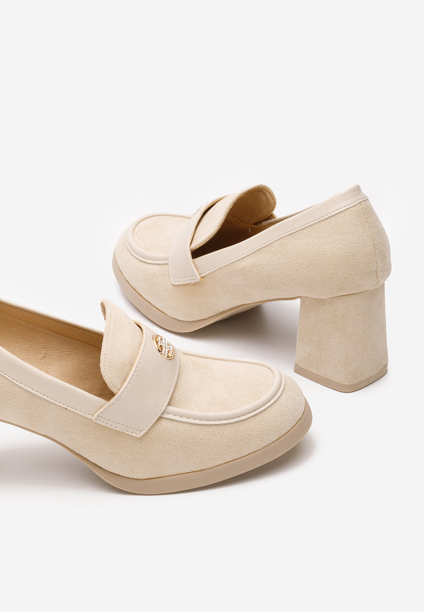 Béžové mokasíny na podpatku Jonsia V2