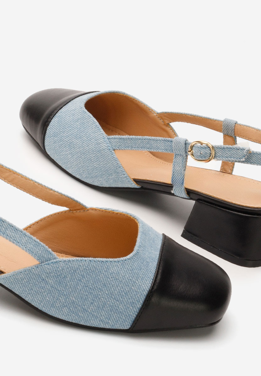 Modré lodičky s otevřenou pätou Arika