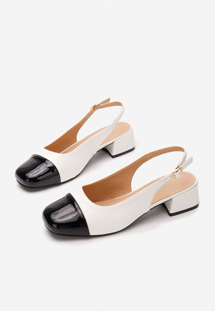 Bílé lodičky s otevřenou pätou Charissa