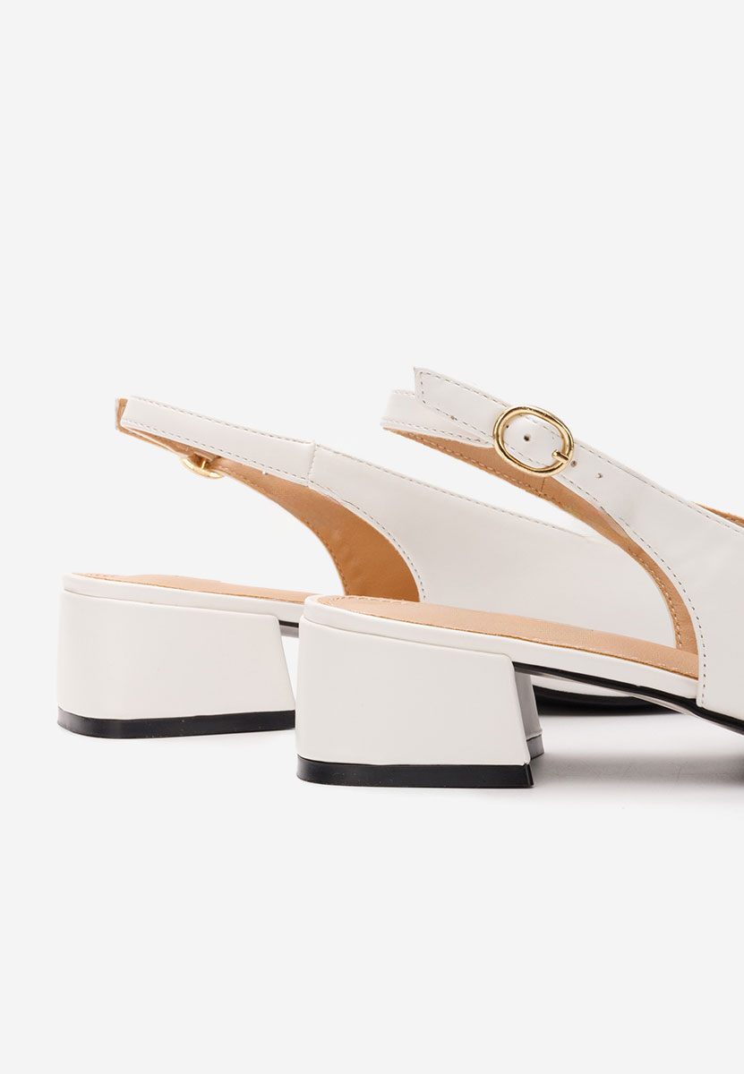 Bílé lodičky s otevřenou pätou Charissa