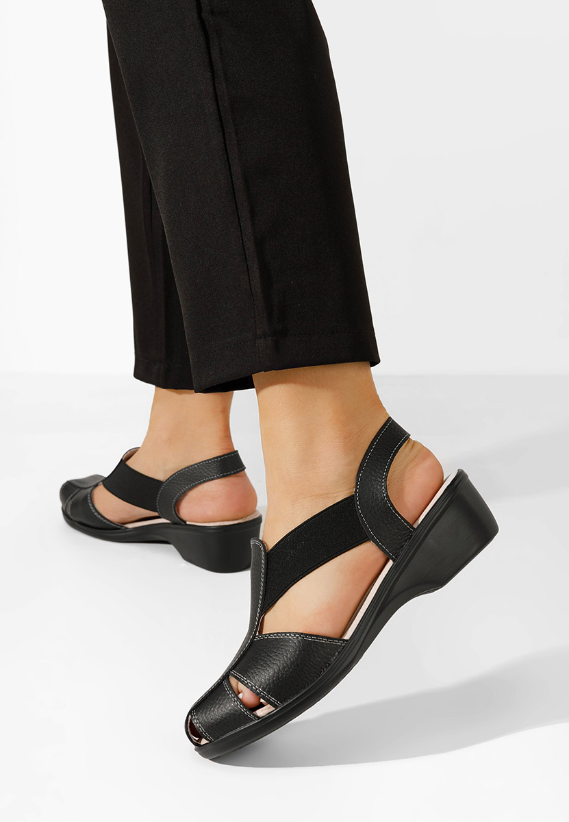 Černé sandály na podpatku Melona V4