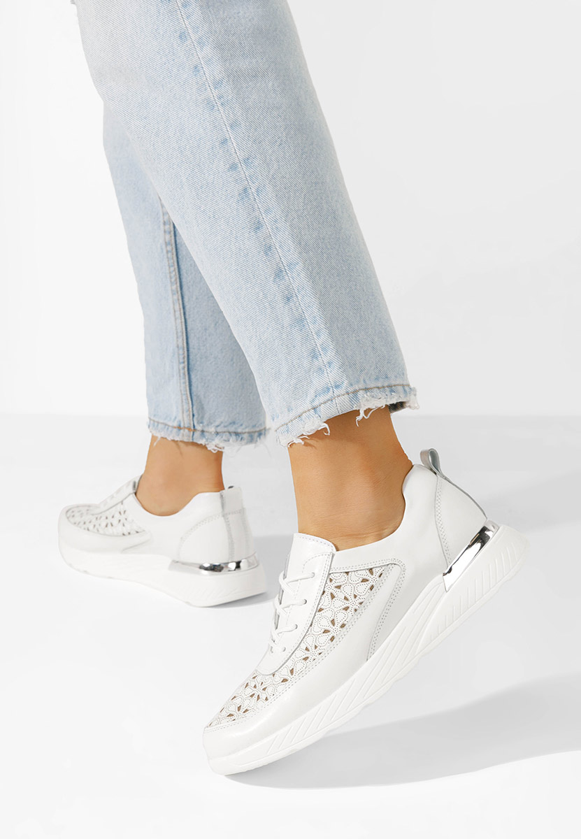 Bílé kožené dámské sneakersy Calyse