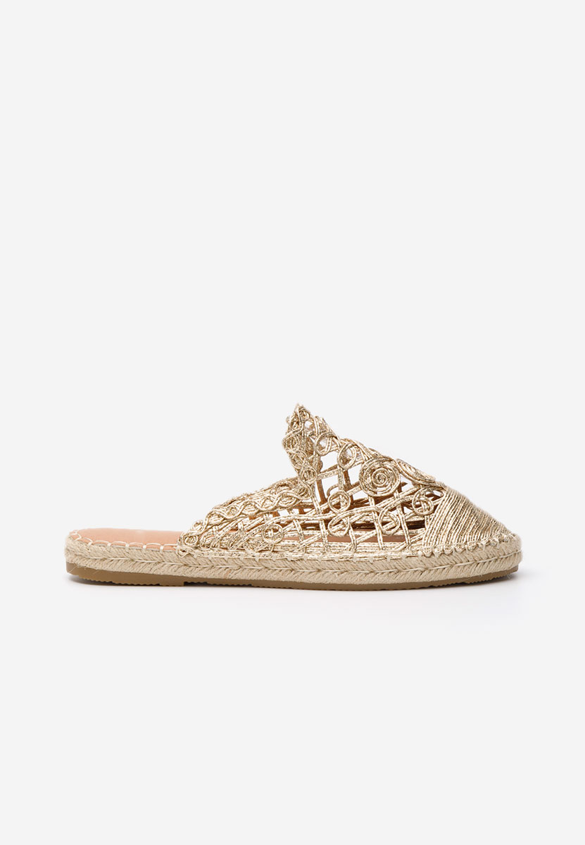 Zlaté dámské pantofle Nathaly